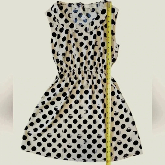 Umgee Black Tan Polka Dot Sleeveless Midi Dress Small - Picture 6 of 8
